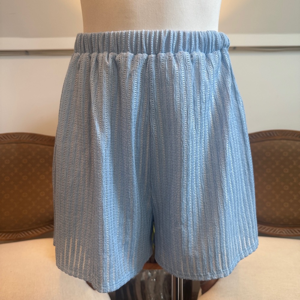 NWT Francesca's Light Blue Bermudas Shorts with Elastic Waist